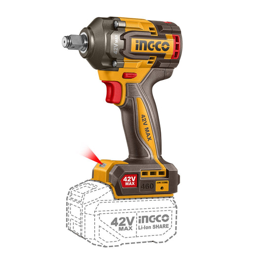LLAVE DE IMPACTO INALAMBRICO 1/2 IN 460 N.M 42V INGCO UCIWLI42461