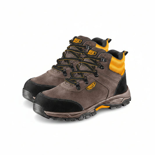 BOTA INDUSTRIAL INGCO CUERO CON CUBO DE ACERO CAFE