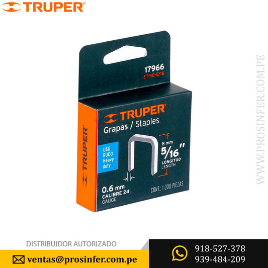 GRAPAS 1000PCS  5/16" CORONA 10.7MM PARA ET-50, TRUPER 17966