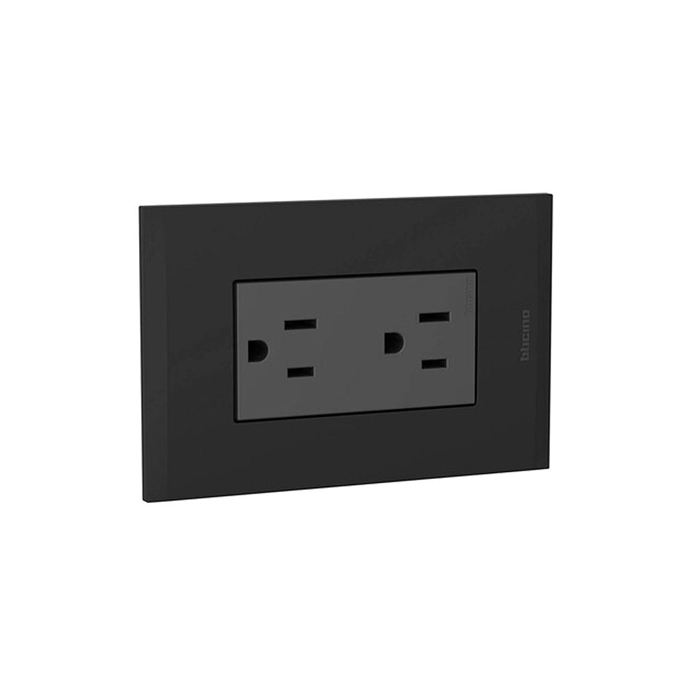 PLACA INCORP BTICINO 2 TOMAS NEGRO AF2228EANG