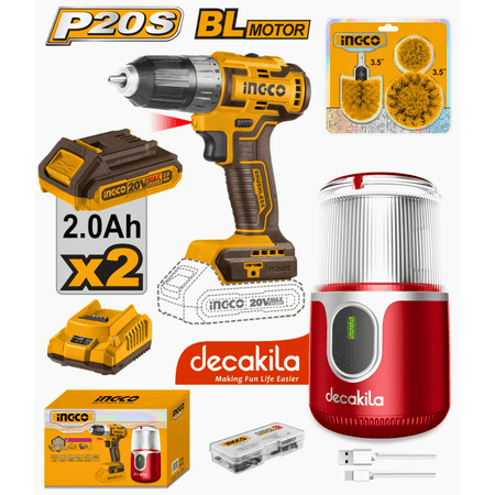 KIT TALADRO INALAMBRICO + MOLINO DE CAFE INGCO UCOSLI23064