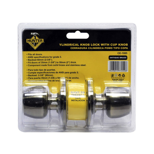 CERRADURA DE POMO TIPO COPA PARA BAÑO HUNTER CE-1085