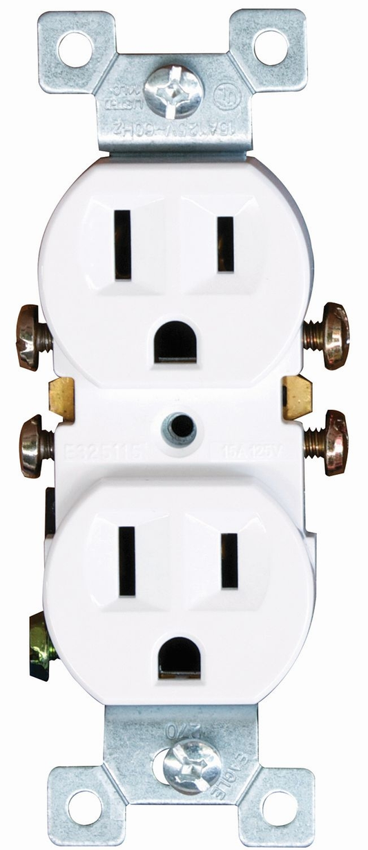 TOMA HEMBRA DOBLE POLARIZADO 15A 125V BLANCO EAGLE 270W
