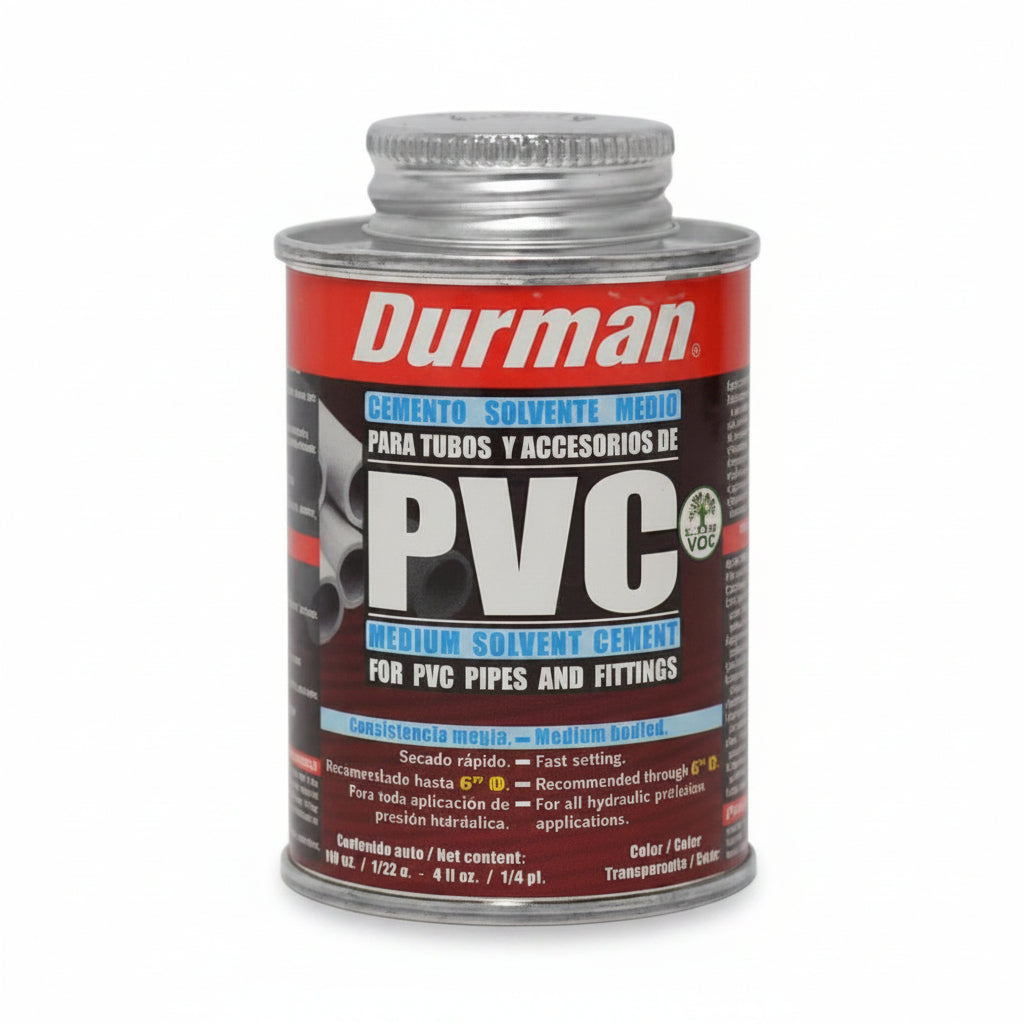 PEGAMENTO PARA PVC 946 ML 1/4 GL TRANSPARENTE DURMAN