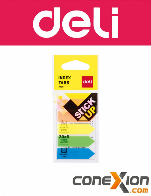 ETIQUETA NOTA ADHESIVA 43*12MM 20HOJAS DELI A10602