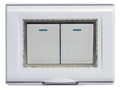 INTERRUPTOR DOBLE PARA INTERPERIE BLANCO BPA SWT0022BL
