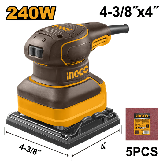 LIJADORA PALMA PORTATIL 14000 OPM 240 WTT 110-120V INGCO UPS2416