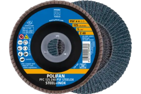 DISCO POLIFAN PFERD DE 7 PLG Z40 ZIRKON 117.8MMX22.23