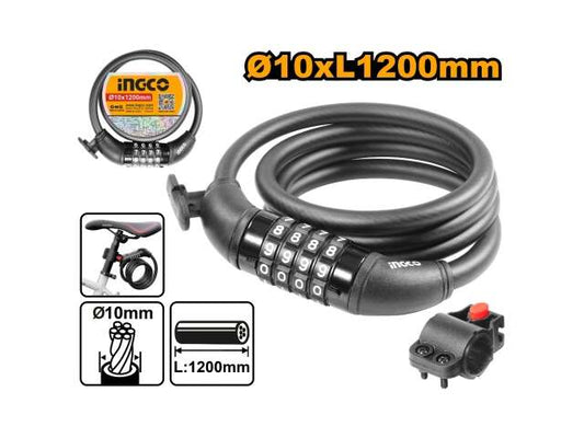 CABLE DE SEGURIDAD CON LLAVE 10X1000MM INGCO DBK11010