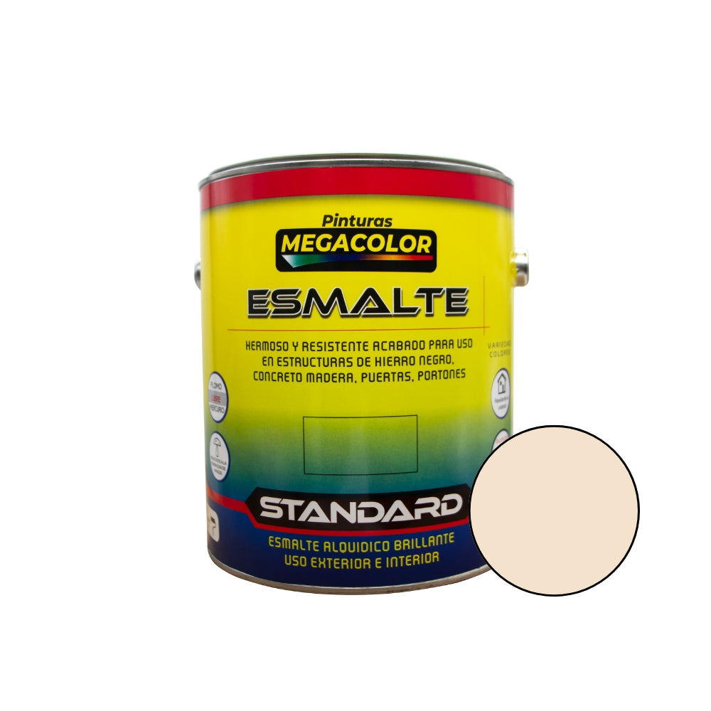 ESMALTE STANDAR MEGACOLOR BLANCO HUESO 1/4 0404302-04