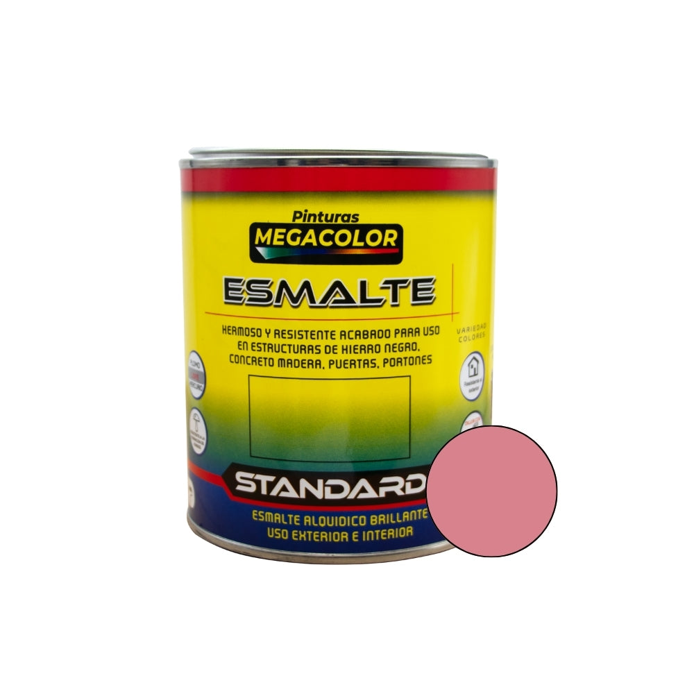 PINTURA MEGACOLOR ESMALTE STANDARD ROSA 1/4 0404322-04