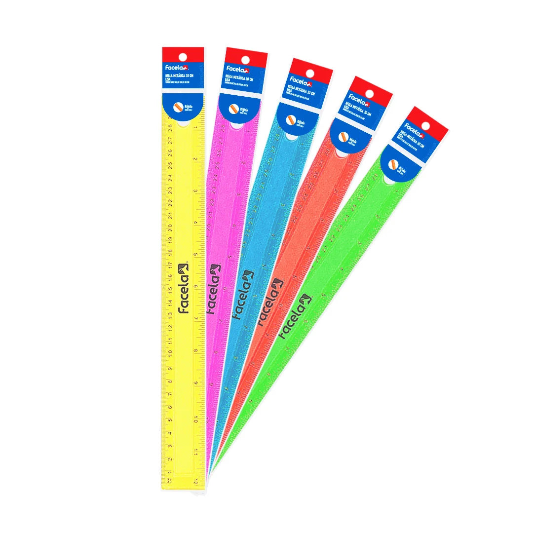 REGLA PLASTICA EN COLORES FACELA 30CM PT01408