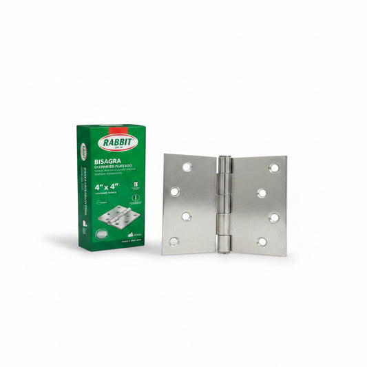 BISAGRA DE ACERO PLATEADO 4X4 PLG 2.2MM RABBIT RB-4X4CP