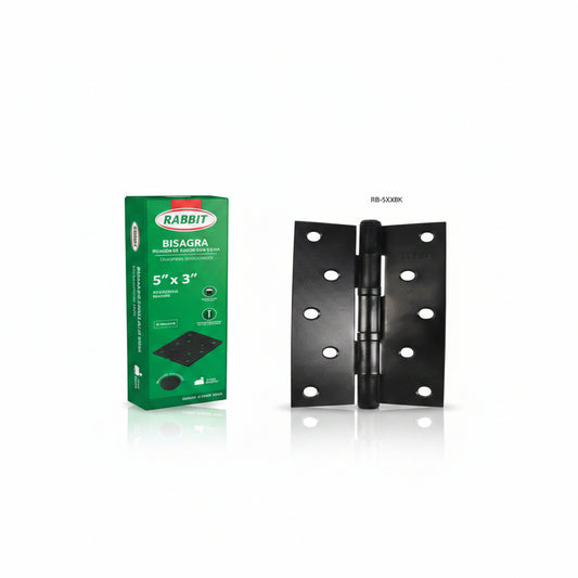 BISAGRA DE ACERO NEGRA 5X3 PLG 2.2MM RABBIT RB-5X3BK