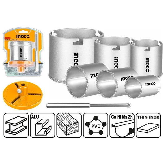BROCA COPA GRANO DE CARBURO 33-83MM 6PCS INGCO HSB4061